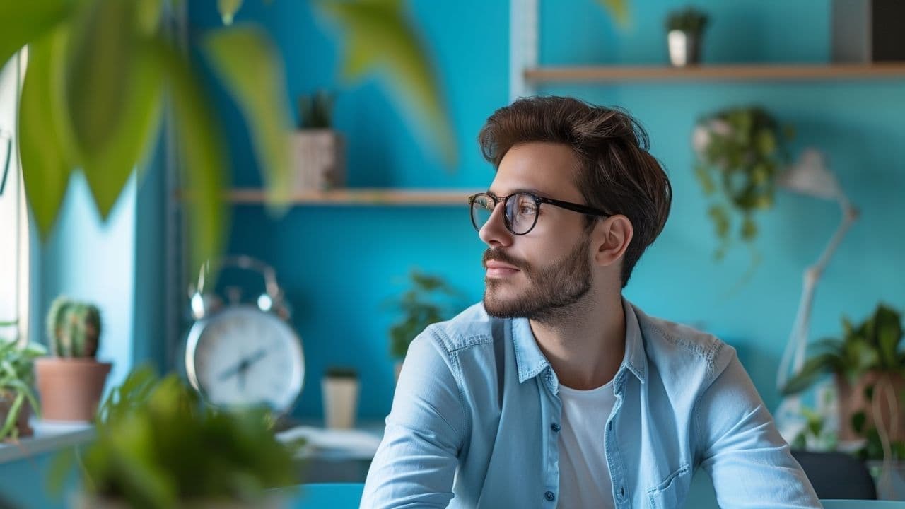 Una persona dentro de una habitación mirando hacia la ventana
