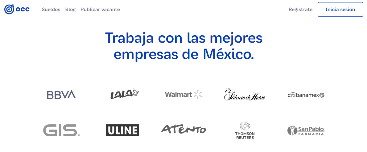 Pantallazo de la plataforma OCC Mundial