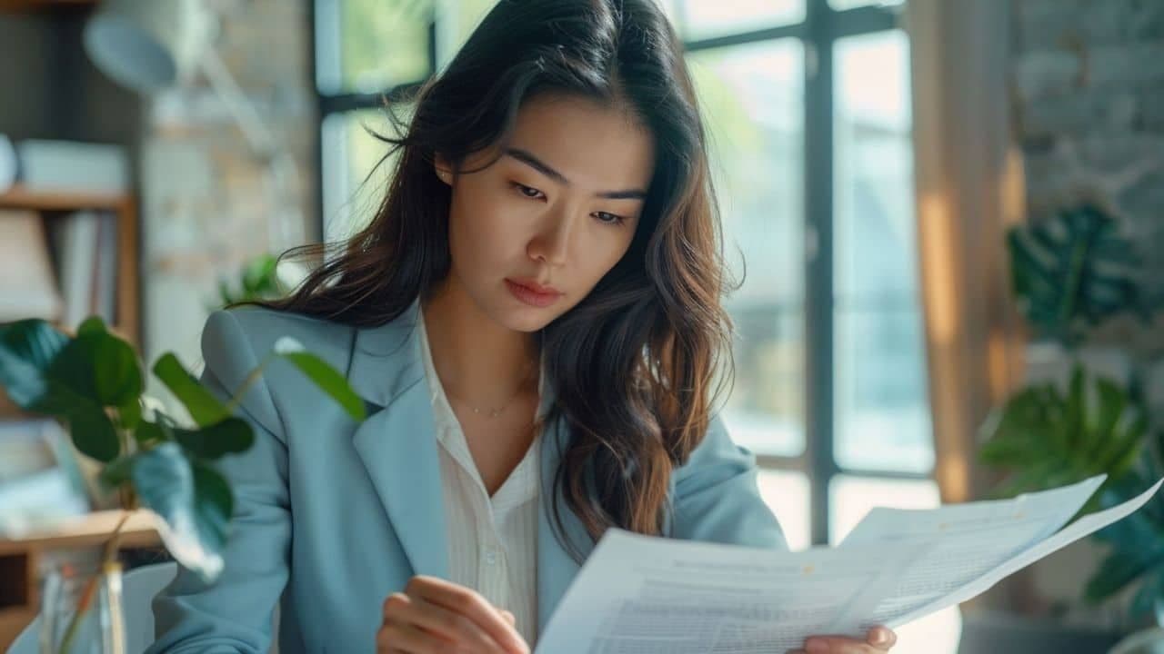 Una persona excaminando documentos financieros