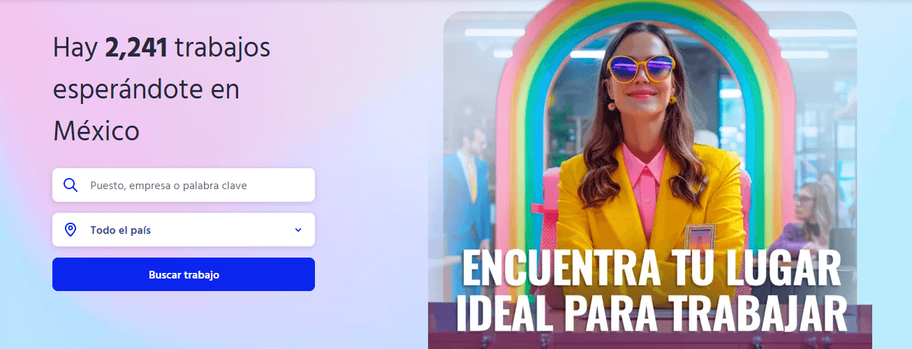 Pantallazo de la plataforma Bumeran México