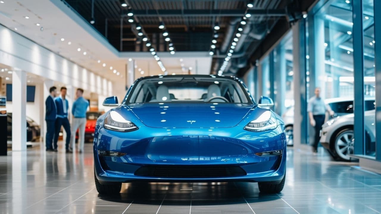 Un coche en una tienda de autos