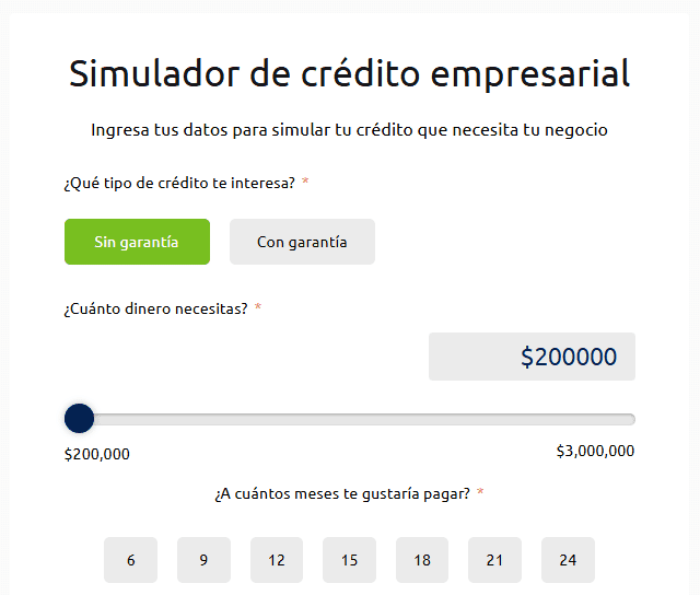 El simulador de crédito empresarial de Creze