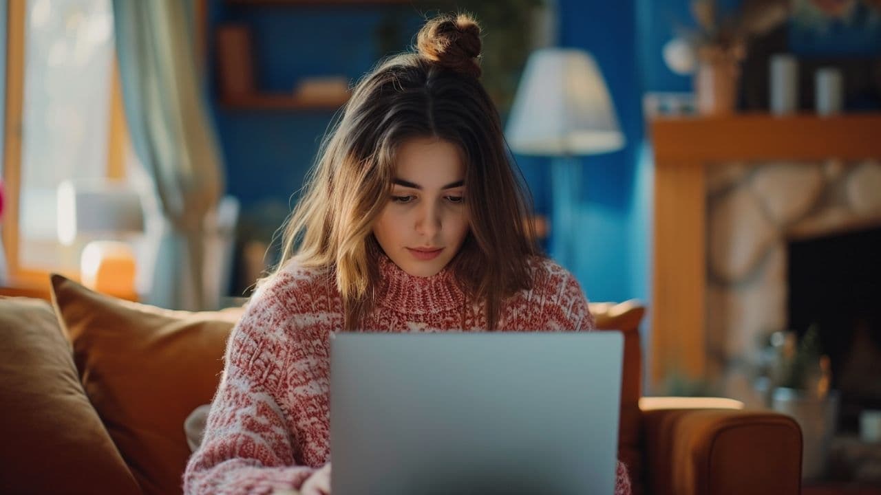 Una persona haciendo investigaciones en internet en su laptop