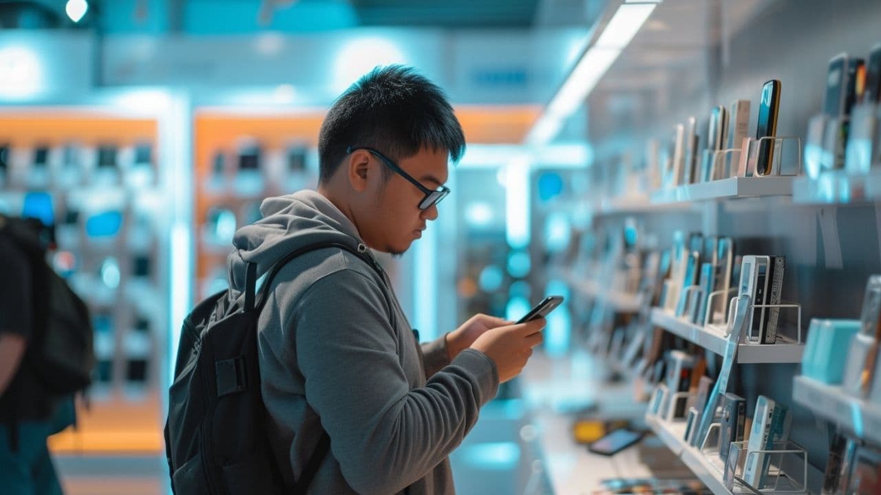 Una persona eligiendo un producto para comprar